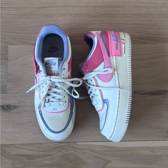 Nike Air Force 1 Pink, White, and Purple Sneakers - Picture 2 of 4
